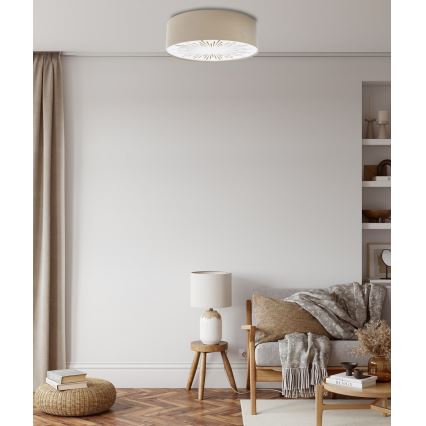 Plafón RAYS 2xE27/60W/230V d. 60cm beige