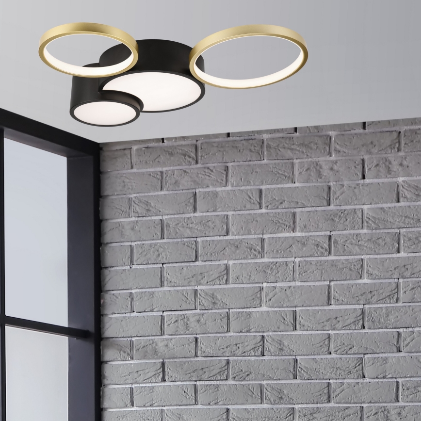 Plafón regulable ALIZEE LED/30W/230V 3000-6500K negro/dorado