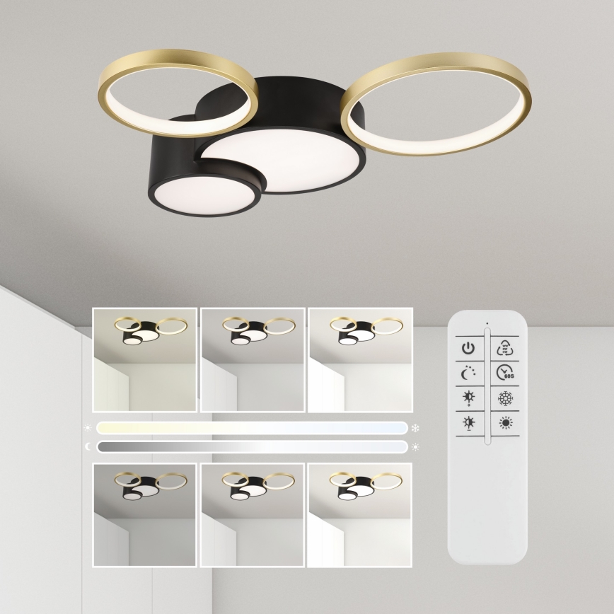 Plafón regulable ALIZEE LED/30W/230V 3000-6500K negro/dorado