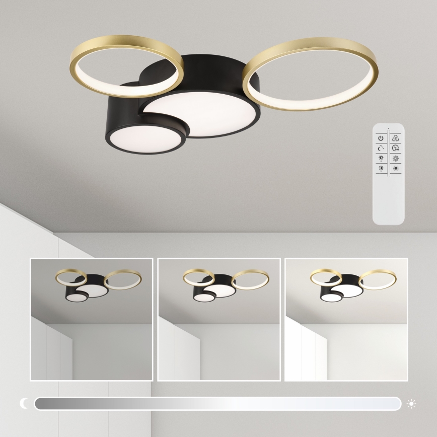 Plafón regulable ALIZEE LED/30W/230V 3000-6500K negro/dorado