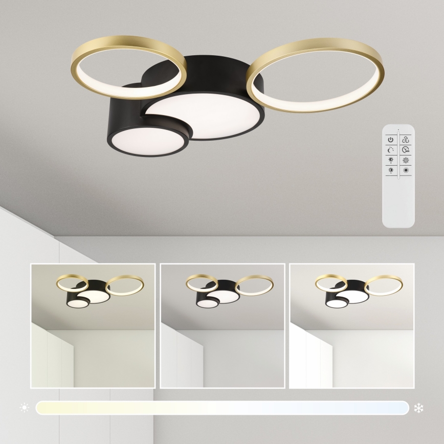 Plafón regulable ALIZEE LED/30W/230V 3000-6500K negro/dorado