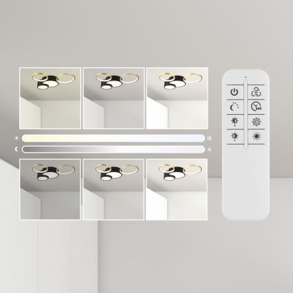 Plafón regulable ALIZEE LED/30W/230V 3000-6500K negro/dorado