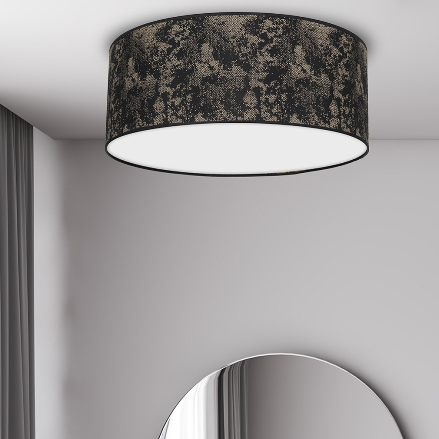 Plafón SATINO 2xE27/60W/230V negro/dorado