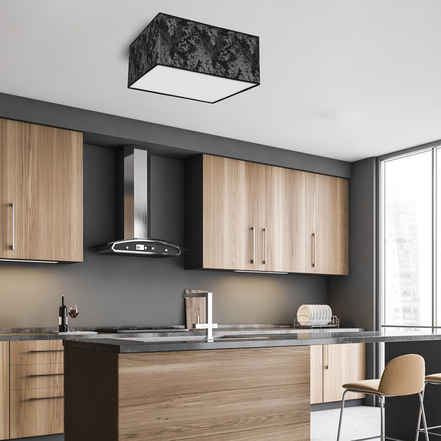 Plafón SATINO 2xE27/60W/230V negro/gris
