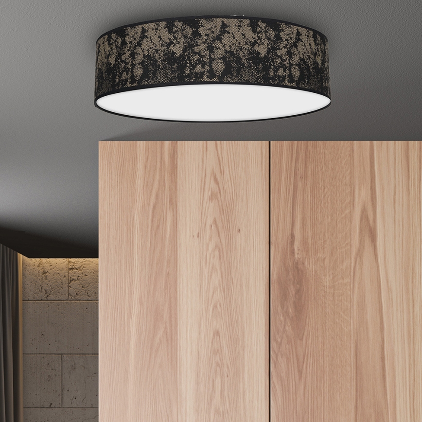 Plafón SATINO 3xE27/60W/230V negro/dorado