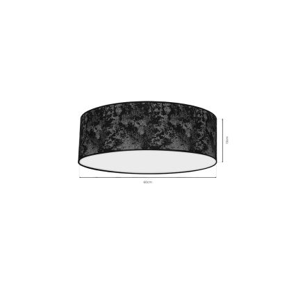 Plafón SATINO 3xE27/60W/230V negro/gris