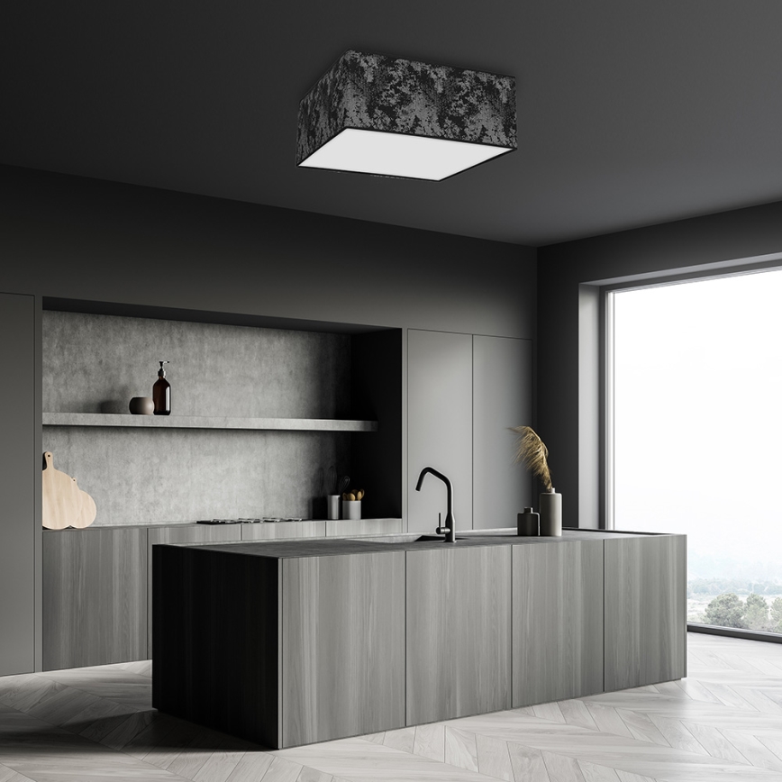 Plafón SATINO 3xE27/60W/230V negro/plateado