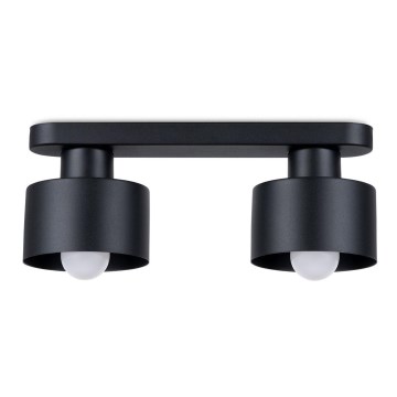 Plafón SAVAR 2xE27/60W/230V negro