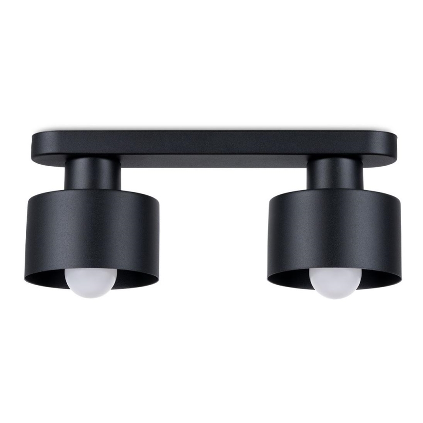 Plafón SAVAR 2xE27/60W/230V negro