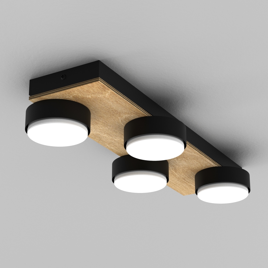 Plafón SEMA 4xGX53/15W/230V negro/marrón/roble