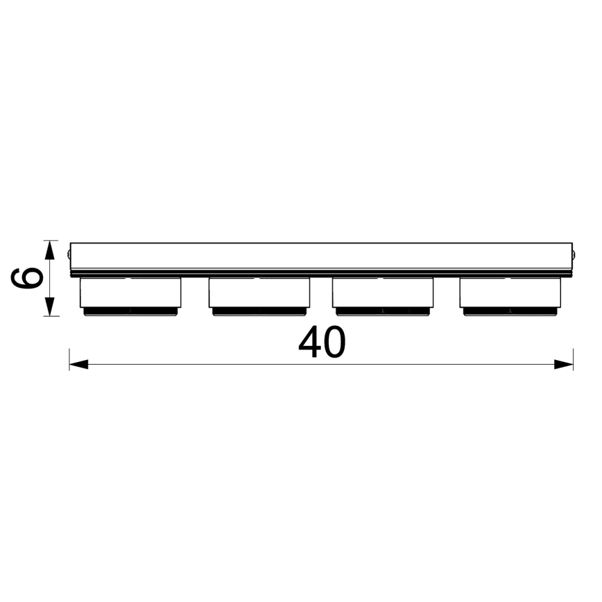 Plafón SEMA 4xGX53/15W/230V negro/marrón/roble
