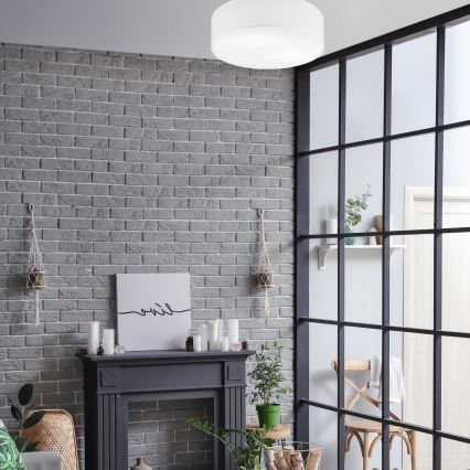 Plafón SIRJA 2xE27/60W/230V diámetro 45 cm blanco