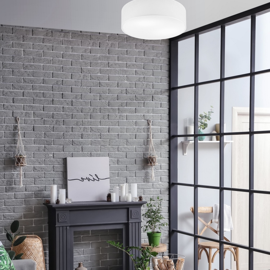 Plafón SIRJA 2xE27/60W/230V diámetro 45 cm blanco