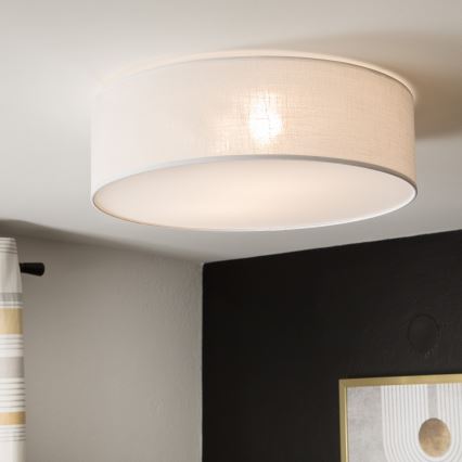 Plafón SIRJA 2xE27/60W/230V diámetro 45 cm blanco