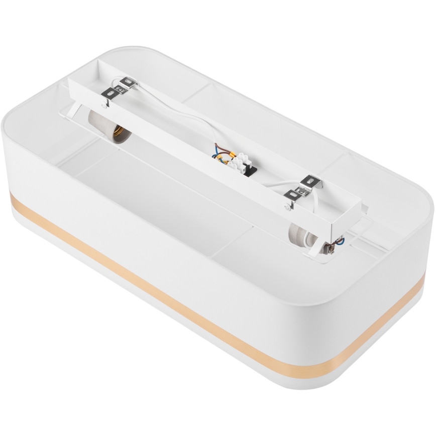 Plafón SIRJA SQUARE STRIPE 2xE27/15W/230V blanco/dorado