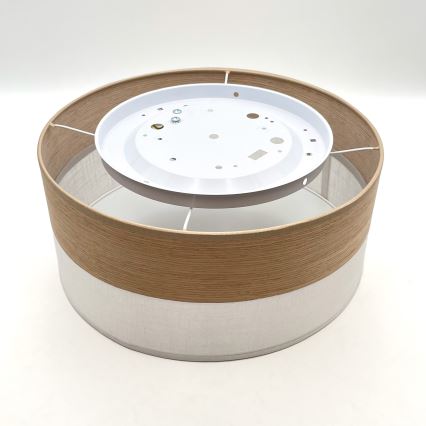 Plafón SIRJA WOOD 1xE27/15W/230V diá. 35 cm blanco/roble