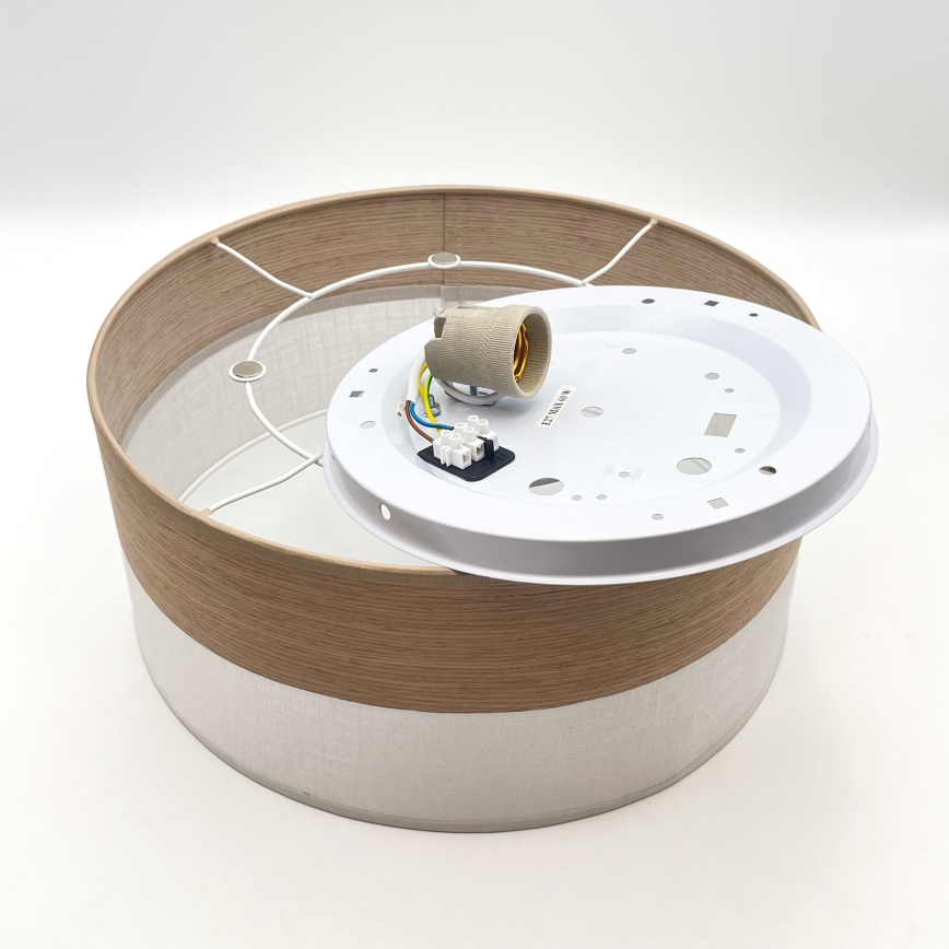 Plafón SIRJA WOOD 1xE27/15W/230V diá. 35 cm blanco/roble