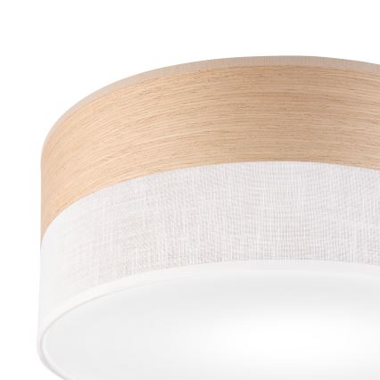 Plafón SIRJA WOOD 1xE27/15W/230V diá. 35 cm blanco/roble