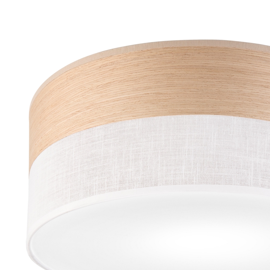 Plafón SIRJA WOOD 1xE27/15W/230V diá. 35 cm blanco/roble