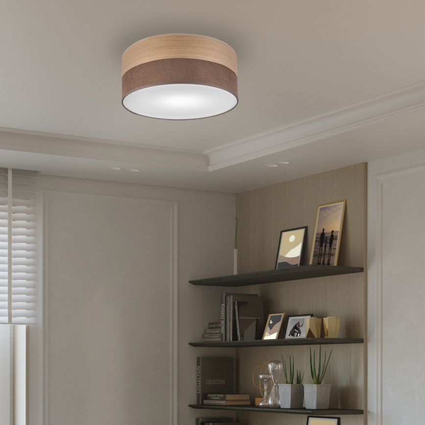 Plafón SIRJA WOOD 1xE27/15W/230V diá. 35 cm marrón/roble