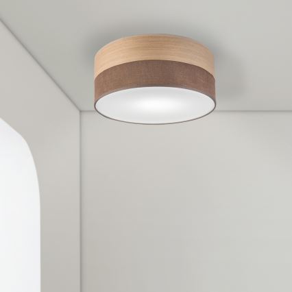 Plafón SIRJA WOOD 1xE27/15W/230V diá. 35 cm marrón/roble