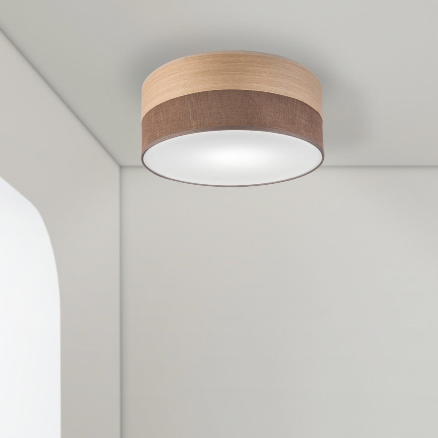 Plafón SIRJA WOOD 1xE27/15W/230V diá. 35 cm marrón/roble