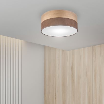 Plafón SIRJA WOOD 1xE27/15W/230V diá. 35 cm marrón/roble