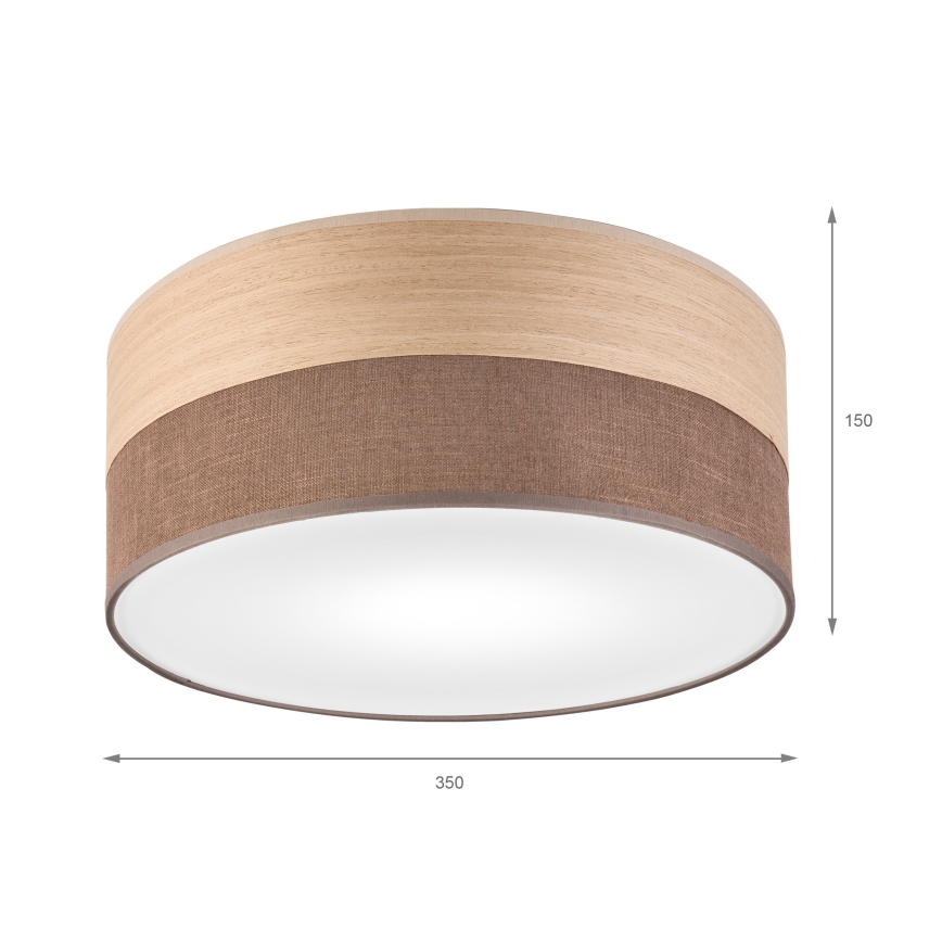 Plafón SIRJA WOOD 1xE27/15W/230V diá. 35 cm marrón/roble