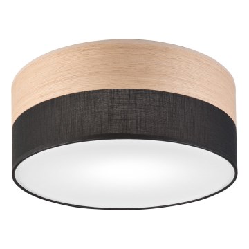 Plafón SIRJA WOOD 1xE27/15W/230V diá. 35 cm negro/roble