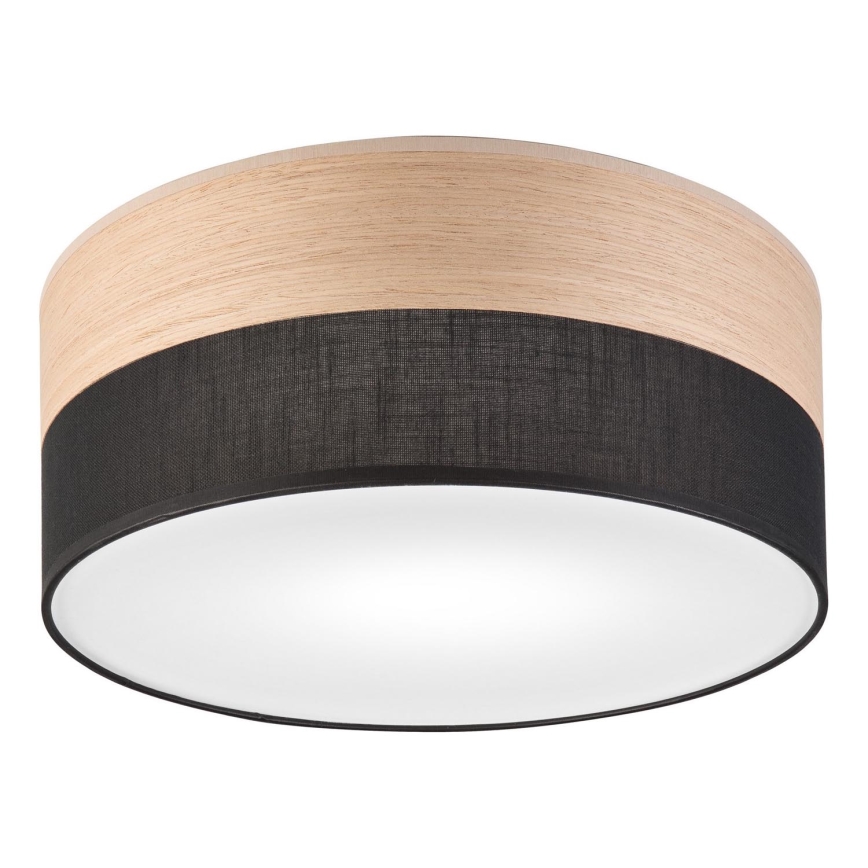 Plafón SIRJA WOOD 1xE27/15W/230V diá. 35 cm negro/roble