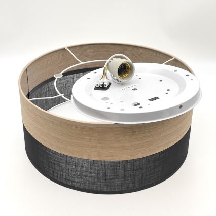 Plafón SIRJA WOOD 1xE27/15W/230V diá. 35 cm negro/roble
