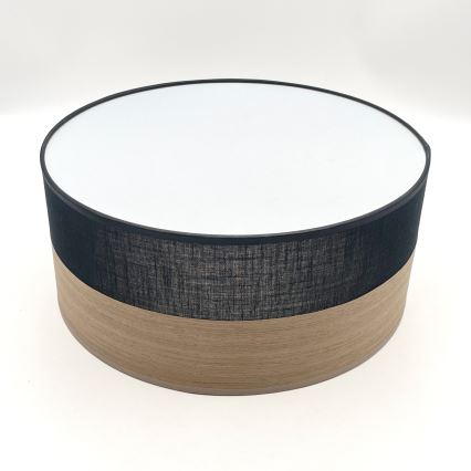 Plafón SIRJA WOOD 1xE27/15W/230V diá. 35 cm negro/roble