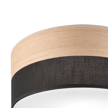 Plafón SIRJA WOOD 1xE27/15W/230V diá. 35 cm negro/roble