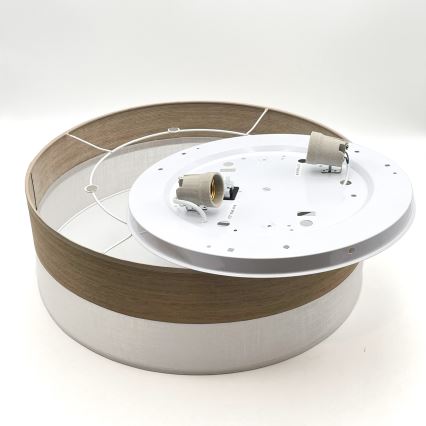 Plafón SIRJA WOOD 2xE27/15W/230V diá. 45 cm blanco/roble