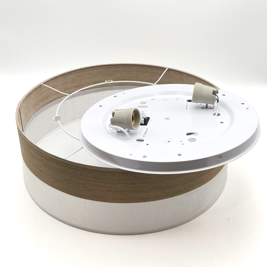 Plafón SIRJA WOOD 2xE27/15W/230V diá. 45 cm blanco/roble