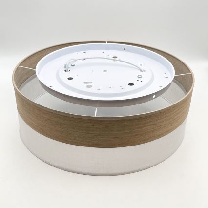 Plafón SIRJA WOOD 2xE27/15W/230V diá. 45 cm blanco/roble