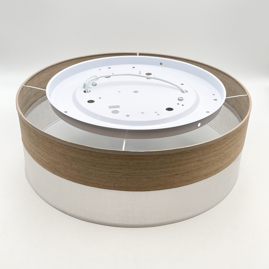 Plafón SIRJA WOOD 2xE27/15W/230V diá. 45 cm blanco/roble