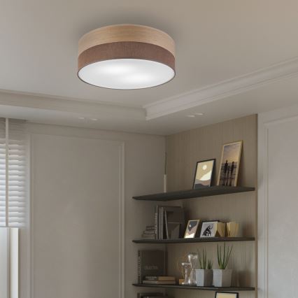 Plafón SIRJA WOOD 2xE27/15W/230V diá. 45 cm marrón/roble