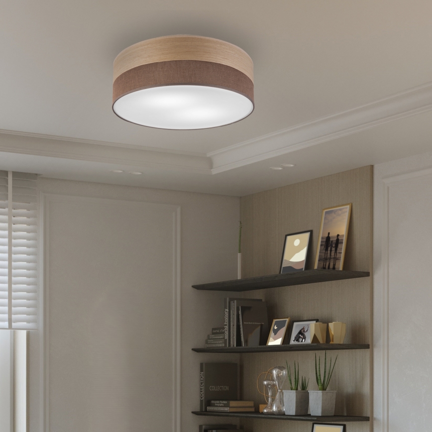 Plafón SIRJA WOOD 2xE27/15W/230V diá. 45 cm marrón/roble
