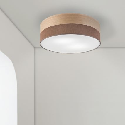 Plafón SIRJA WOOD 2xE27/15W/230V diá. 45 cm marrón/roble