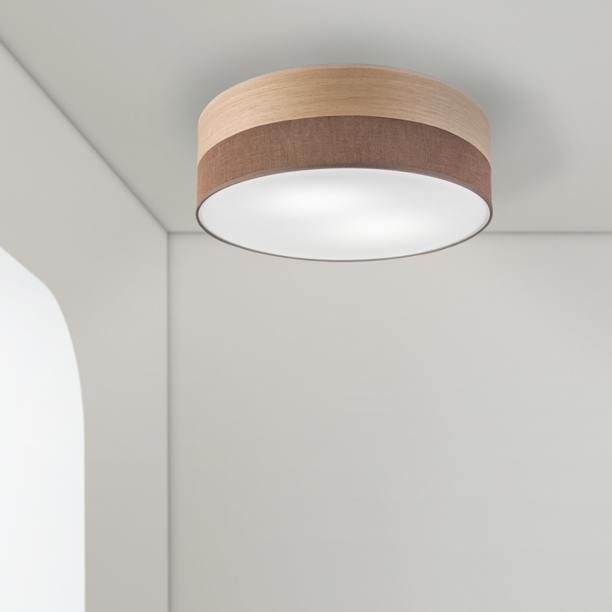 Plafón SIRJA WOOD 2xE27/15W/230V diá. 45 cm marrón/roble