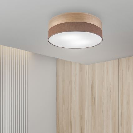 Plafón SIRJA WOOD 2xE27/15W/230V diá. 45 cm marrón/roble