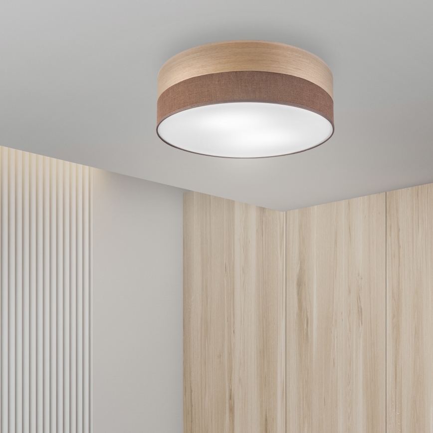 Plafón SIRJA WOOD 2xE27/15W/230V diá. 45 cm marrón/roble
