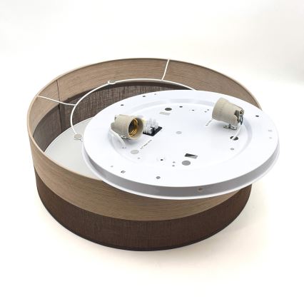 Plafón SIRJA WOOD 2xE27/15W/230V diá. 45 cm marrón/roble