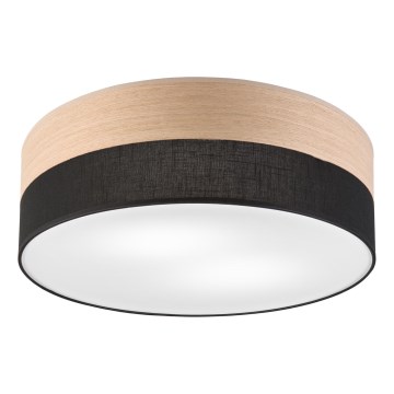 Plafón SIRJA WOOD 2xE27/15W/230V diá. 45 cm negro/roble