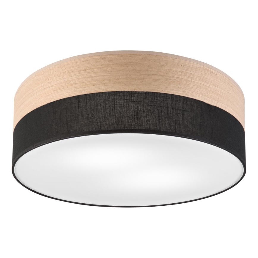Plafón SIRJA WOOD 2xE27/15W/230V diá. 45 cm negro/roble