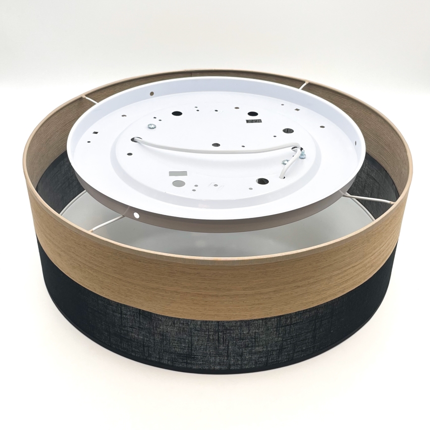 Plafón SIRJA WOOD 2xE27/15W/230V diá. 45 cm negro/roble