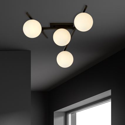 Plafón SMART 4xE14/10W/230V negro/blanco