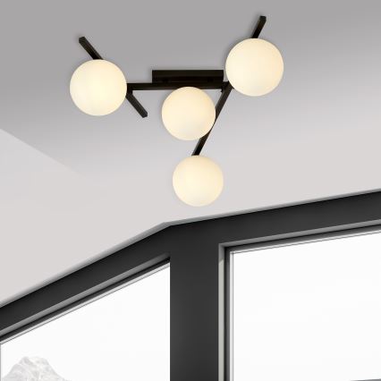 Plafón SMART 4xE14/10W/230V negro/blanco
