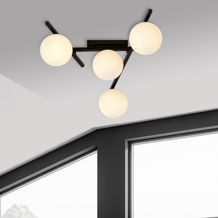 Plafón SMART 4xE14/10W/230V negro/blanco